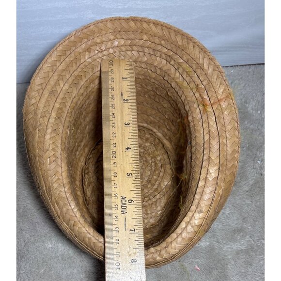 Woven Straw Fedora Hats With Decorative Bands & Accents Set Of 2 - Picture 8 of 11